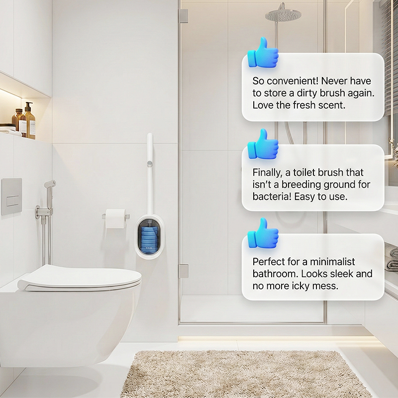 🚽 50% RABATT! 🧹 Kontaktlose Einweg-WC-Bürste – Hygienische Reinigungsköpfe, knopfgesteuerter Auswurf & magnetischer Halter – Weiß & Grau – Keimfrei & praktisch ✨