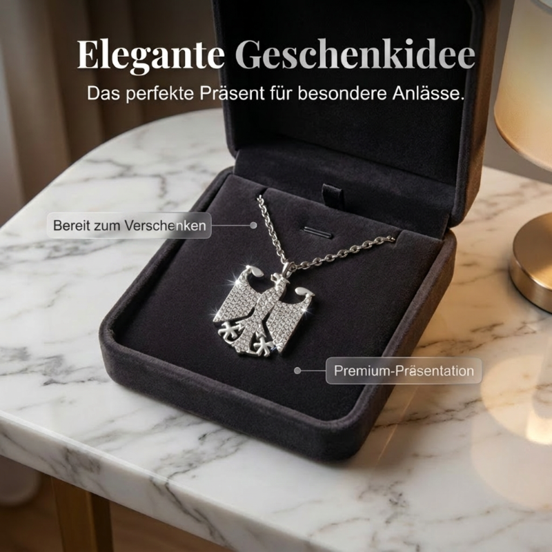 Gluschwein - 🦅🇩🇪 Halskette mit Bundesadler-Emblem – 60% RABATT! Trage deine Verbundenheit mit Stolz – edles Design, hochwertig verarbeitet. 🔥✨