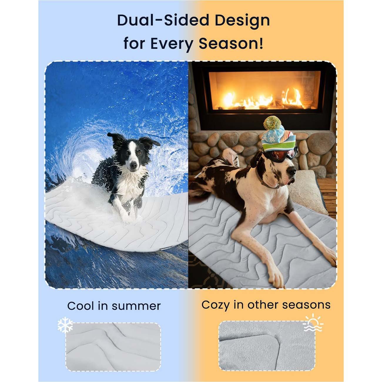 ❄️Sommerfrische 49% Rabatt!🐶Premium-Kühlmatte für Hunde – Ungiftig, wasserdicht & maschinenwaschbar mit kühlendem Stoff