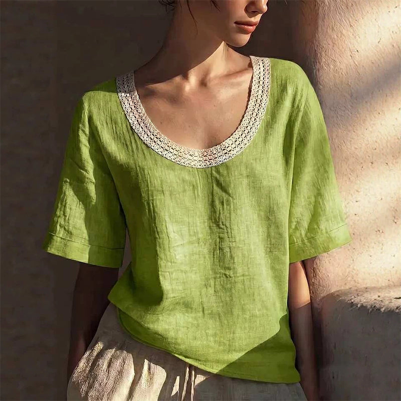 👚 50 % RABATT 🌸 Vintage-Sommerbluse aus Spitze – Zarte Details & luftiger Schnitt – Perfekt für einen romantischen oder schicken Alltagslook – feminin, atmungsaktiv und zeitlos ✨🌿