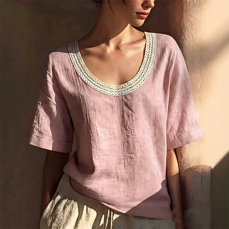 👚 50 % RABATT 🌸 Vintage-Sommerbluse aus Spitze – Zarte Details & luftiger Schnitt – Perfekt für einen romantischen oder schicken Alltagslook – feminin, atmungsaktiv und zeitlos ✨🌿