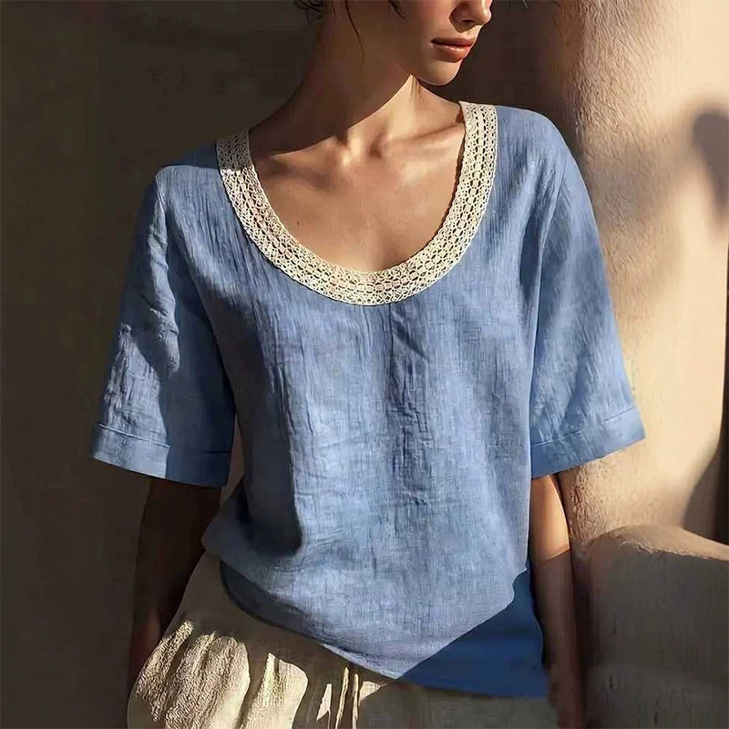 👚 50 % RABATT 🌸 Vintage-Sommerbluse aus Spitze – Zarte Details & luftiger Schnitt – Perfekt für einen romantischen oder schicken Alltagslook – feminin, atmungsaktiv und zeitlos ✨🌿