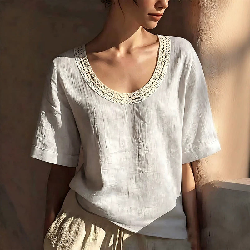 👚 50 % RABATT 🌸 Vintage-Sommerbluse aus Spitze – Zarte Details & luftiger Schnitt – Perfekt für einen romantischen oder schicken Alltagslook – feminin, atmungsaktiv und zeitlos ✨🌿