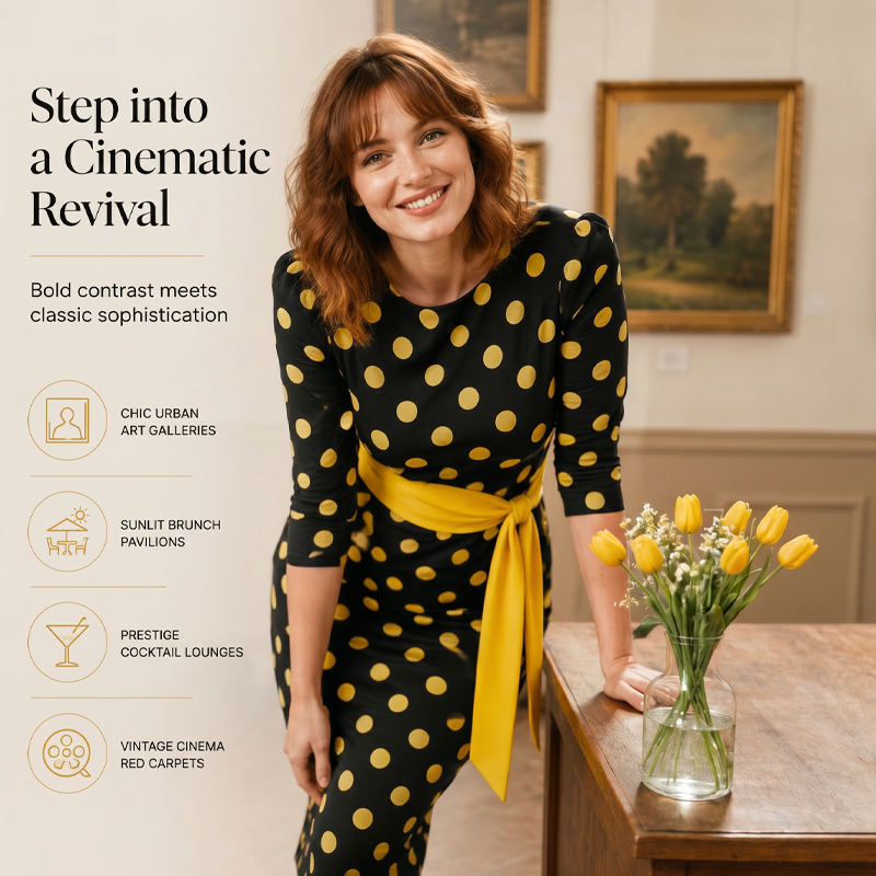 Gluschwein - 👗🌸 Elegantes Retro-Polka-Kleid – zeitlos, feminin & vielseitig – perfekt für Alltag, Büro & besondere Anlässe