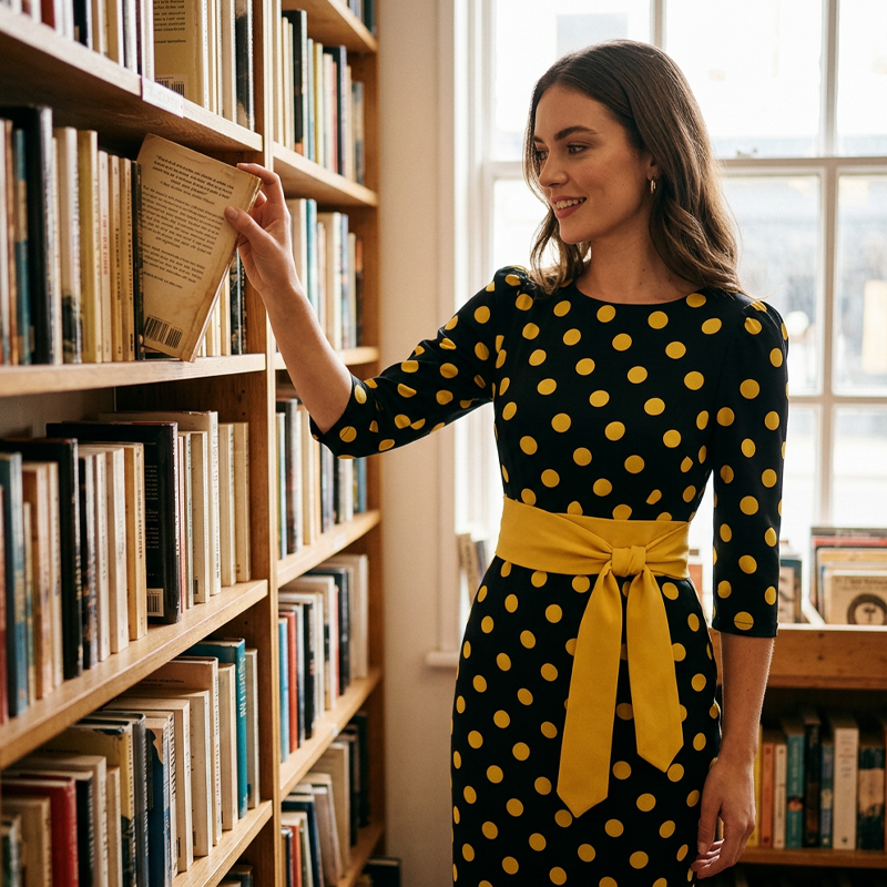 Gluschwein - 👗🌸 Elegantes Retro-Polka-Kleid – zeitlos, feminin & vielseitig – perfekt für Alltag, Büro & besondere Anlässe