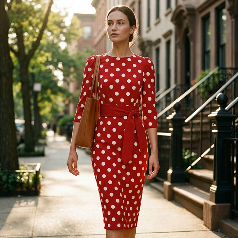 Gluschwein - 👗🌸 Elegantes Retro-Polka-Kleid – zeitlos, feminin & vielseitig – perfekt für Alltag, Büro & besondere Anlässe