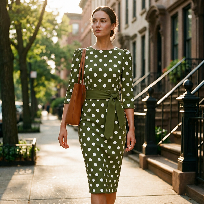 Gluschwein - 👗🌸 Elegantes Retro-Polka-Kleid – zeitlos, feminin & vielseitig – perfekt für Alltag, Büro & besondere Anlässe