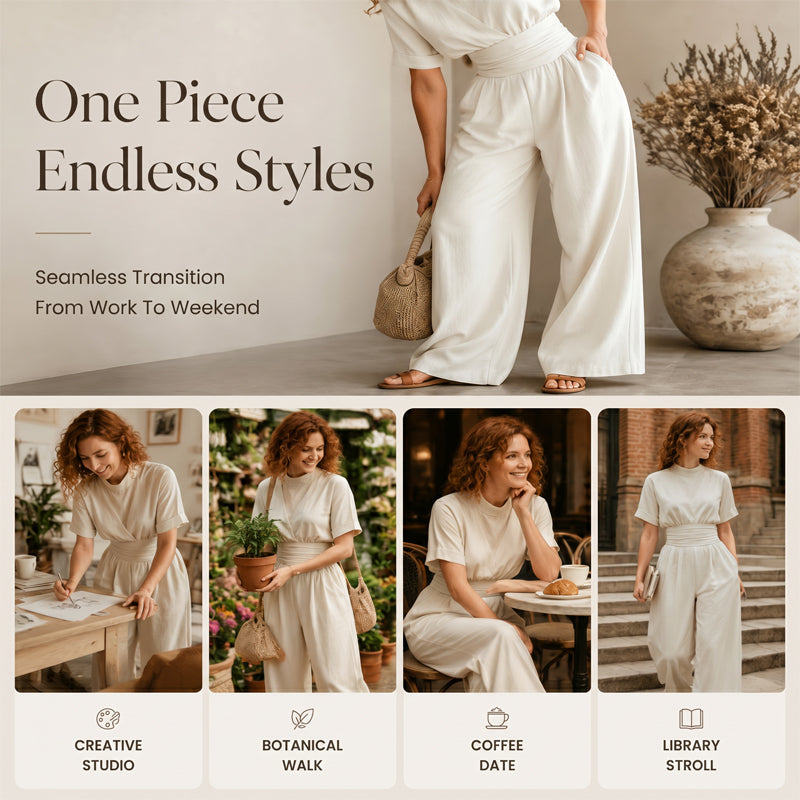 🙌 70% Wiederkaufquote – Qualität überzeugt! Kurzärmeliger Jumpsuit für Damen mit Stehkragen und weitem Bein