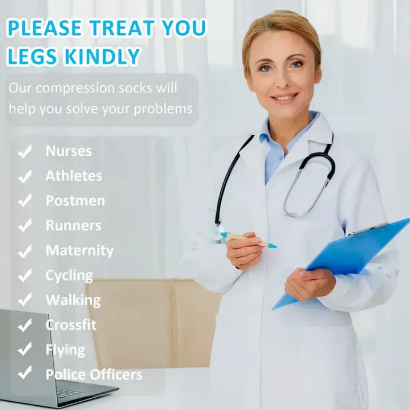 Hochelastische, atmungsaktive Kompressionsstrümpfe für die Waden