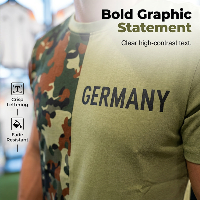 👕 Herren Camouflage Patchwork Rundhals-T-Shirt – lässiger Military-Look, atmungsaktiv & bequem – perfekt für Alltag, Outdoor & Freizeit