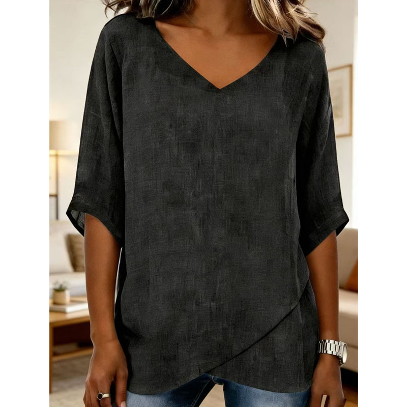 👚 Atmungsaktives Damen-Freizeittop mit V-Ausschnitt