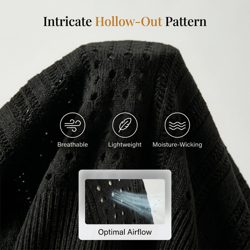 Kurzärmelige Strickjacke mit Aussparungen für Damen