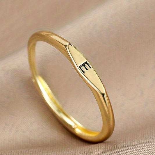Gluschwein - 🎉 2026 Sale – Über 31.000 Stück verkauft! 💍 Minimalistischer Initialenring für elegante Alltagsgarderobe – Verstellbares offenes Band ✨
