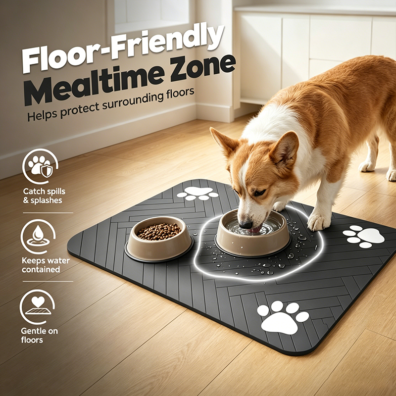 Gluschwein - 🐾 Diatomeenerde-Futterunterlage für Hunde & Katzen – schmutzabweisend, rutschfest & leicht zu reinigen, ideal für die tägliche Fütterung 🍽️