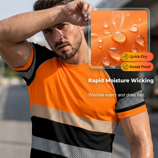 Gluschwein - 🛡️ 50% Rabatt: Herren Warnschutz T-Shirt | Reflexstreifen & atmungsaktiv für Arbeit & Outdoor