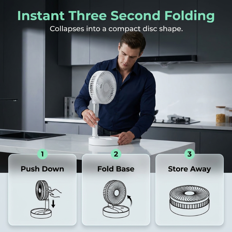 Gluschwein - Portable Multifunctional Telescopic Floor Fan