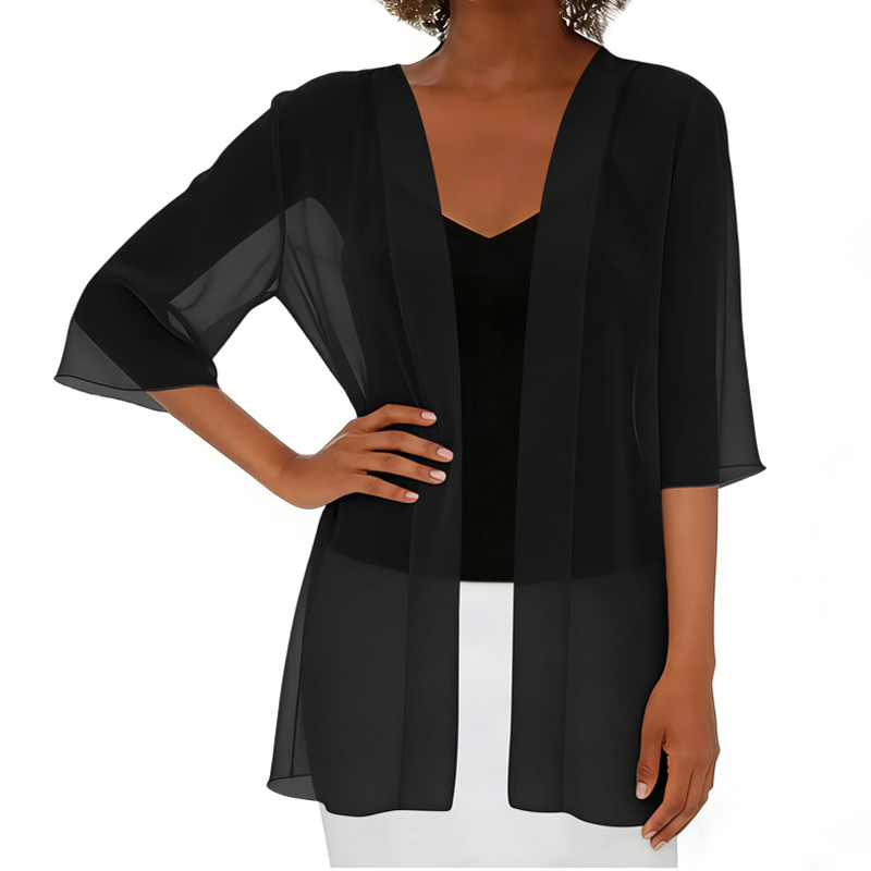 🌟Leichte transparente offene Strickjacke