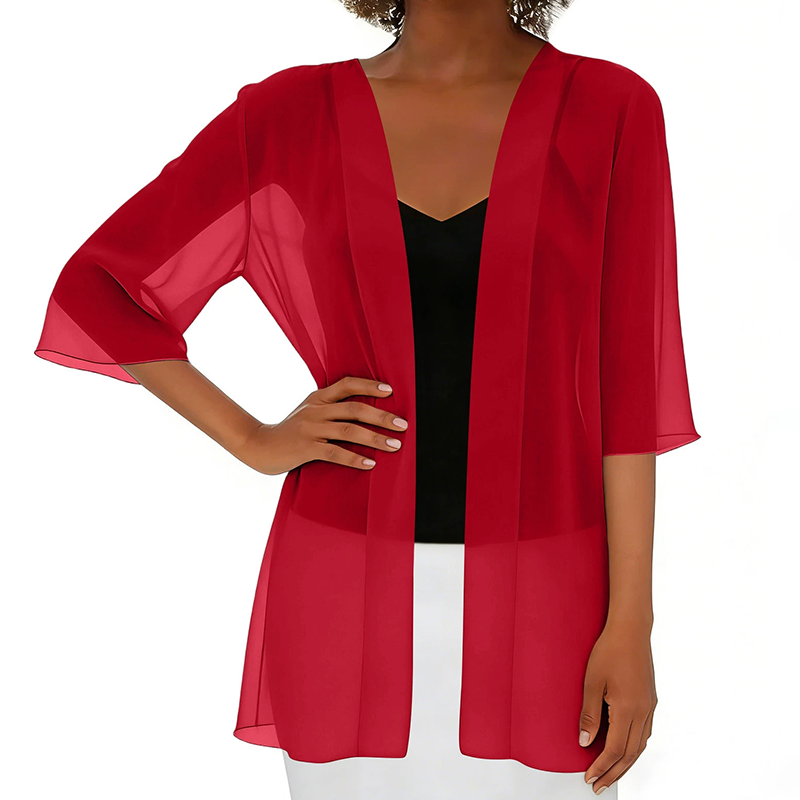 🌟Leichte transparente offene Strickjacke