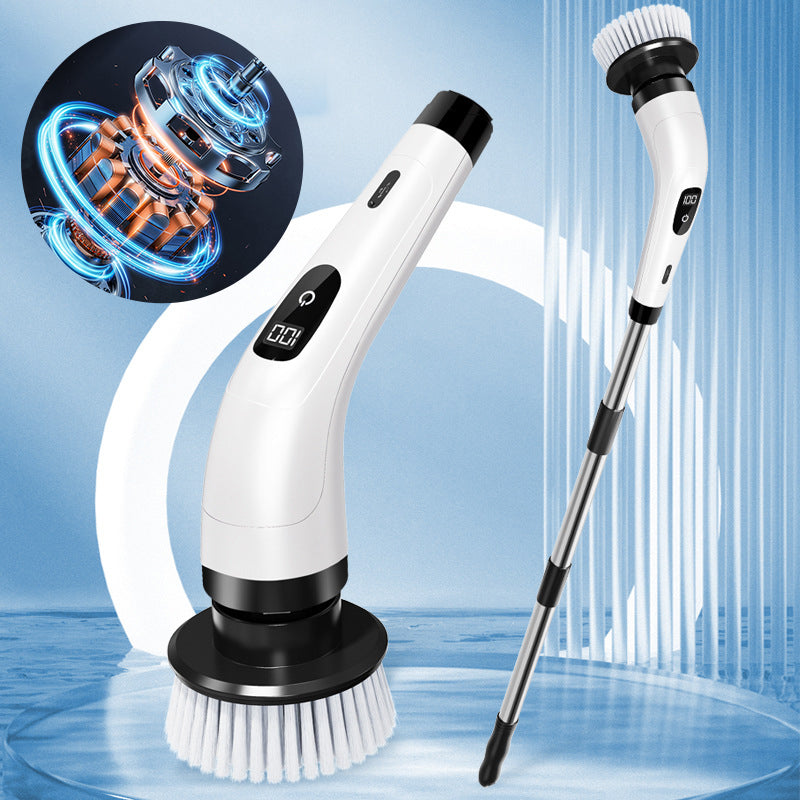 Gluschwein - 💪 Aufladbarer Reinigungsbürsten-Set mit Teleskopstange & 8 Aufsätzen — Kein Bücken, Kein Knien, Einfach Mühelos Reinigen