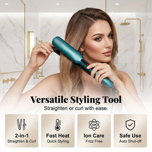 Gluschwein - ✨ 50% Rabatt: 2-in-1 Haarglätter & Lockenstab | Ionen-Technologie gegen Frizz & für Glanz