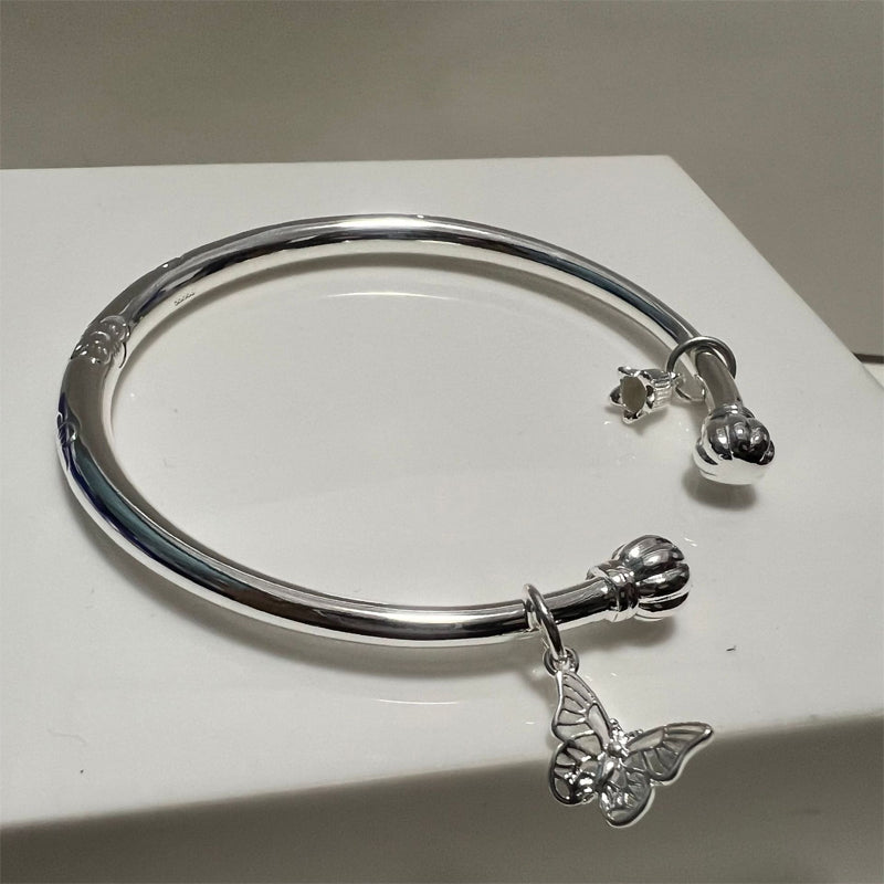⌛Zeitlich begrenztes Angebot – Vintage-Armreif mit Blumenmotiv aus Silber