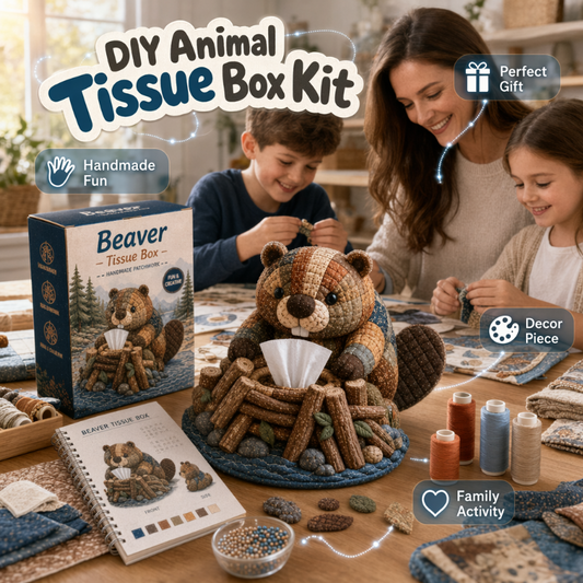 Gluschwein - Bastelset für eine Taschentuchbox mit niedlichen kleinen Tieren