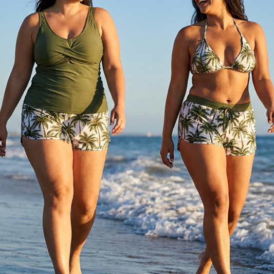 Gluschwein - 👙🌊3-teiliges Damen-Badeanzug-Set: Tankini mit Shorts🤸