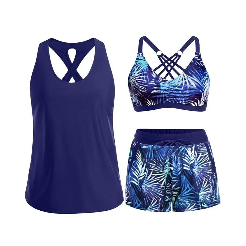 👙🌊3-teiliges Damen-Badeanzug-Set: Tankini mit Shorts🤸