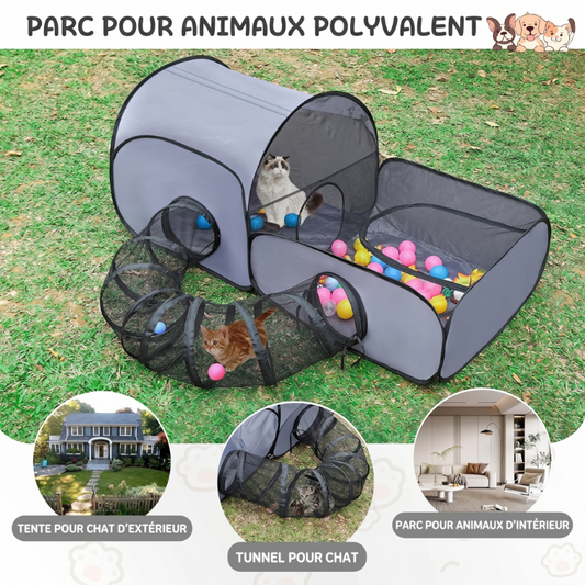 Gluschwein - 🐱 50% RABATT! 🏠 Vielseitiges Katzenhaus mit Zaun – Atmungsaktiv, waschbar & faltbar – Perfekt als Rückzugsort, Spielbereich oder Wurfkiste – gemütlich & praktisch 🐾✨