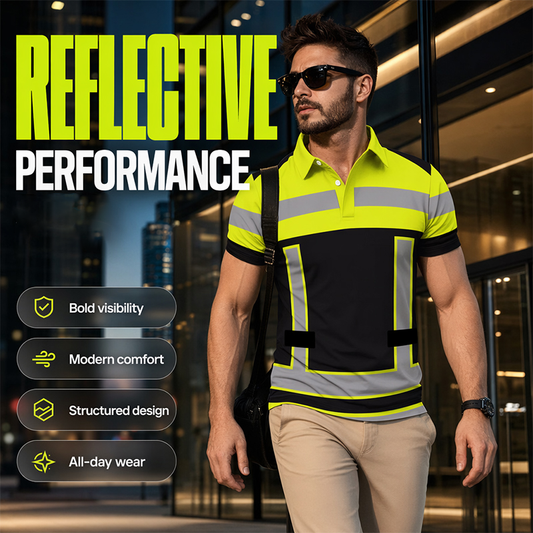 Gluschwein - 📢📢50% RABATT!! ⏰Herren Kurzarm-Shirt mit hoher Sichtbarkeit und Reflexstreifen