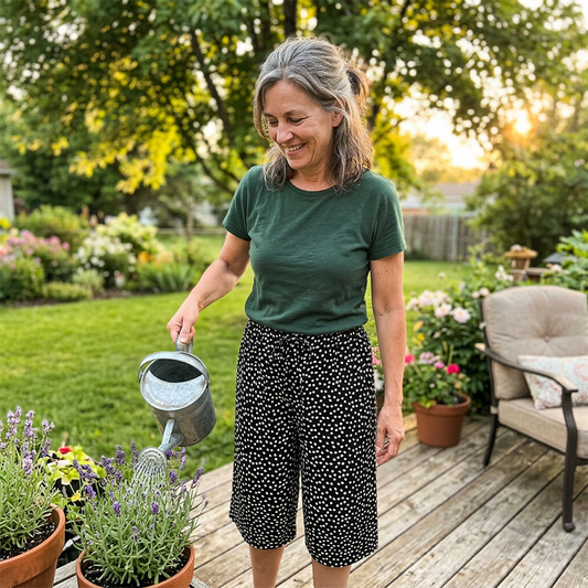 Gluschwein - ⏰ 50 % RABATT – Nur für kurze Zeit 🌸 Damen Sommer-Culotte mit Retro-Muster ✨ Elastischer Bund, Lockerer Schnitt & Bequeme Passform