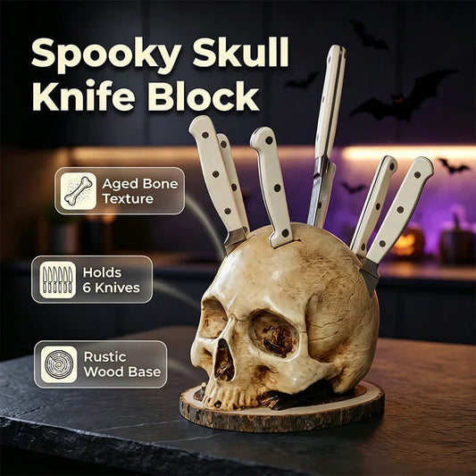 Gluschwein - 💀Halloween-Überraschung - bis zum halben Preis🎃Kreativer Totenkopf-Messerhalter aus Harz