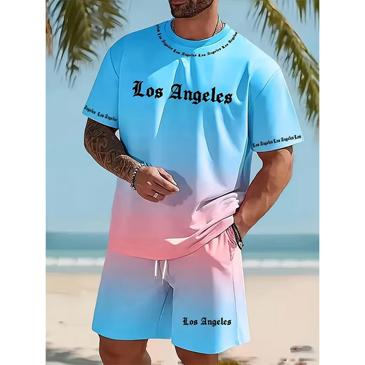 Gluschwein - 👕🌴 50% RABATT! Herren Sommer-Set mit Print – Lässiges T-Shirt & Shorts – Bequem für Freizeit, Strand & Urlaub ✨