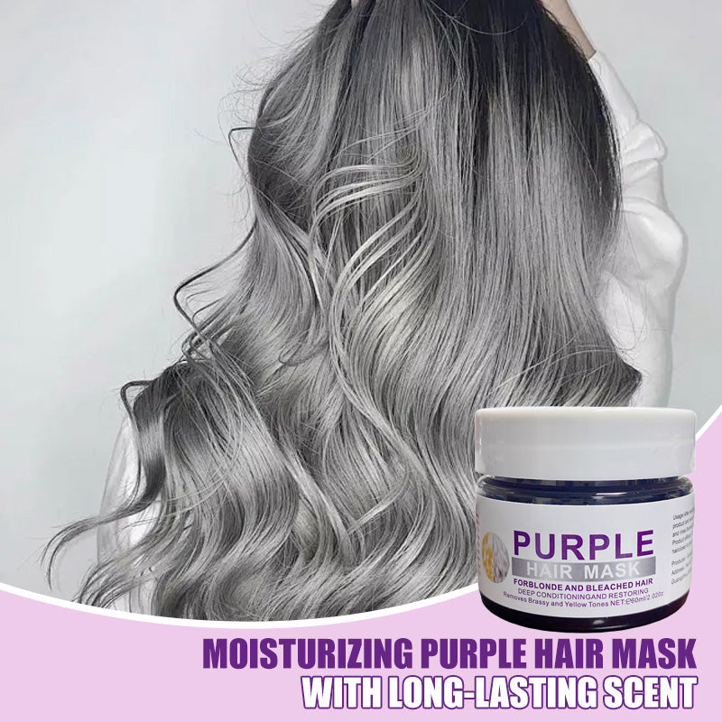 🎉 Nur für kurze Zeit: 50 % Rabatt! 🔥✨Feuchtigkeitsspendende, violette Haarmaske mit langanhaltendem Duft, Anti-Gelbstich-Intensivpflege für blondiertes Haar