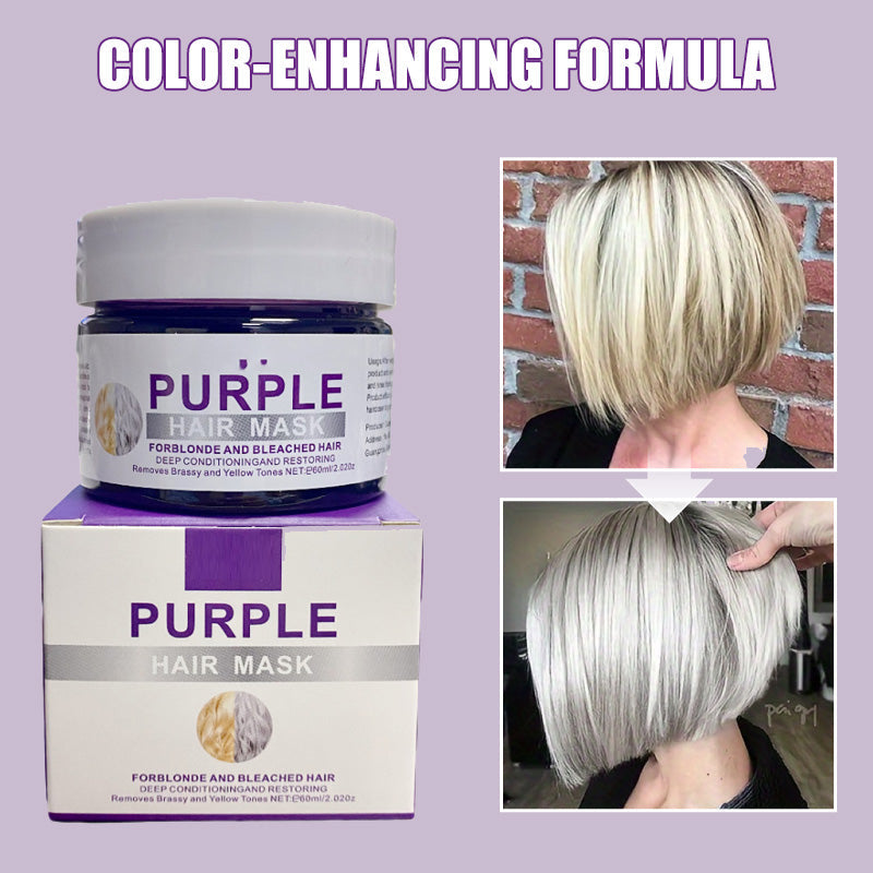 🎉 Nur für kurze Zeit: 50 % Rabatt! 🔥✨Feuchtigkeitsspendende, violette Haarmaske mit langanhaltendem Duft, Anti-Gelbstich-Intensivpflege für blondiertes Haar