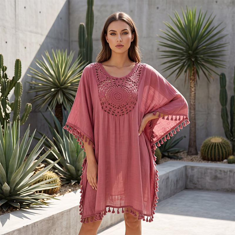 ⌛ 50 % Rabatt am letzten Tag🔥🔥 Strandpareo für Damen aus gehäkeltem Patchwork mit Quaste