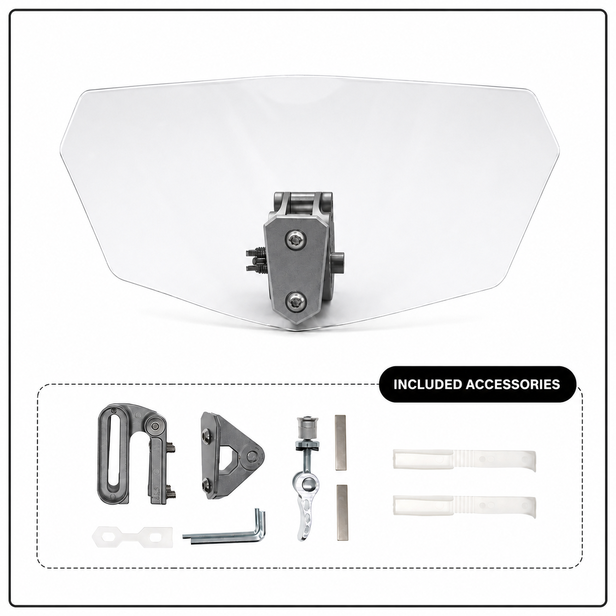 ❄️Summerfresh 50% Rabatt!🏍️Verstellbarer Motorrad-Windabweiser – Universeller Windschutzscheibenspoiler gegen Helmvibrationen, Windgeräusche und Turbulenzen