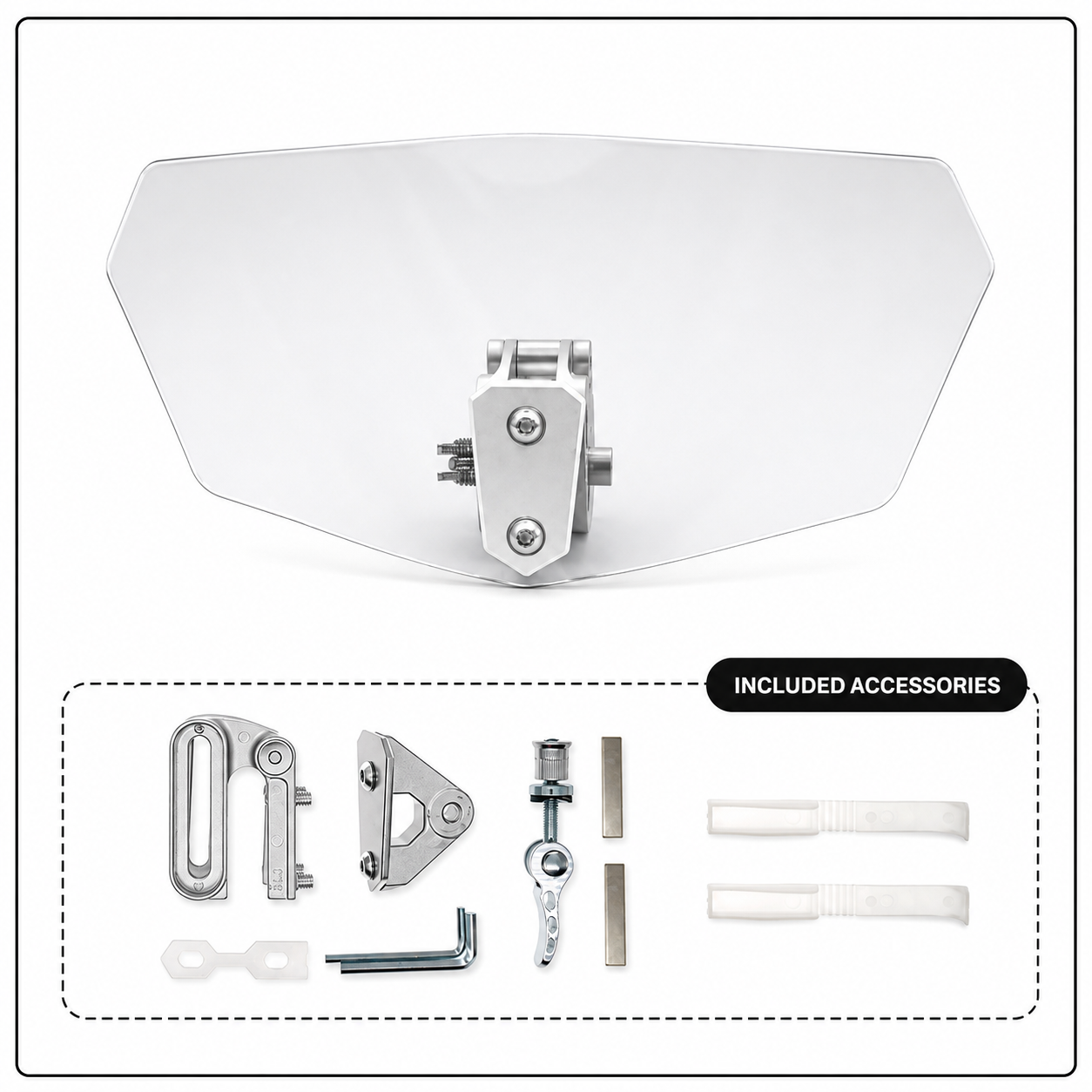 ❄️Summerfresh 50% Rabatt!🏍️Verstellbarer Motorrad-Windabweiser – Universeller Windschutzscheibenspoiler gegen Helmvibrationen, Windgeräusche und Turbulenzen