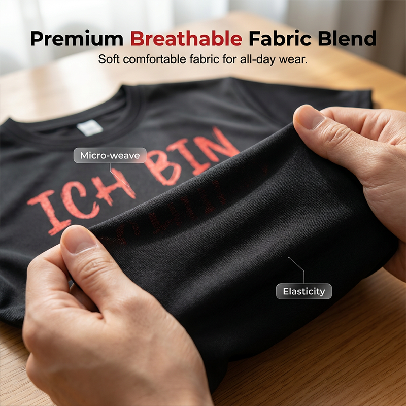 🔥🛍️ Neuheiten - Witziges deutsches Slogan-T-Shirt für Herren, schwarz, Kurzarm, Rundhalsausschnitt