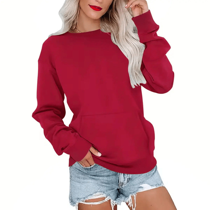 Damen Lässiges Oversized Rundhals-Sweatshirt
