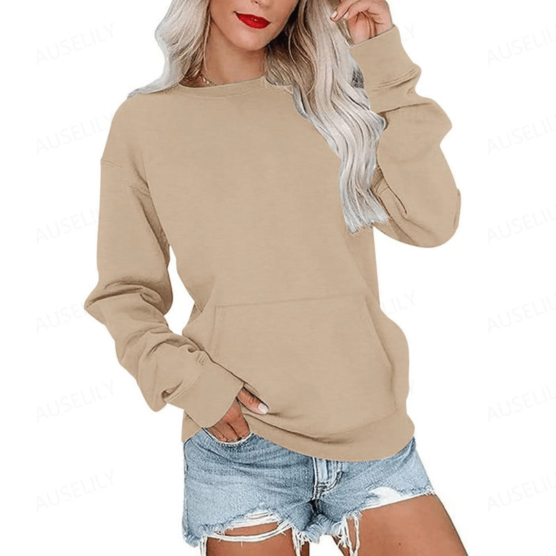 Damen Lässiges Oversized Rundhals-Sweatshirt