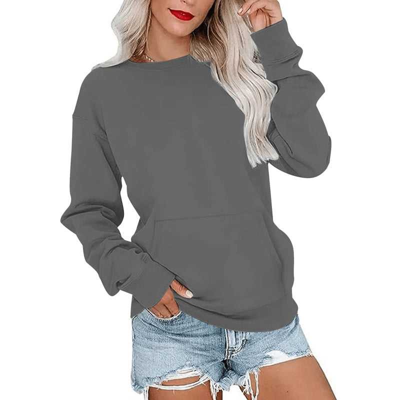 Damen Lässiges Oversized Rundhals-Sweatshirt