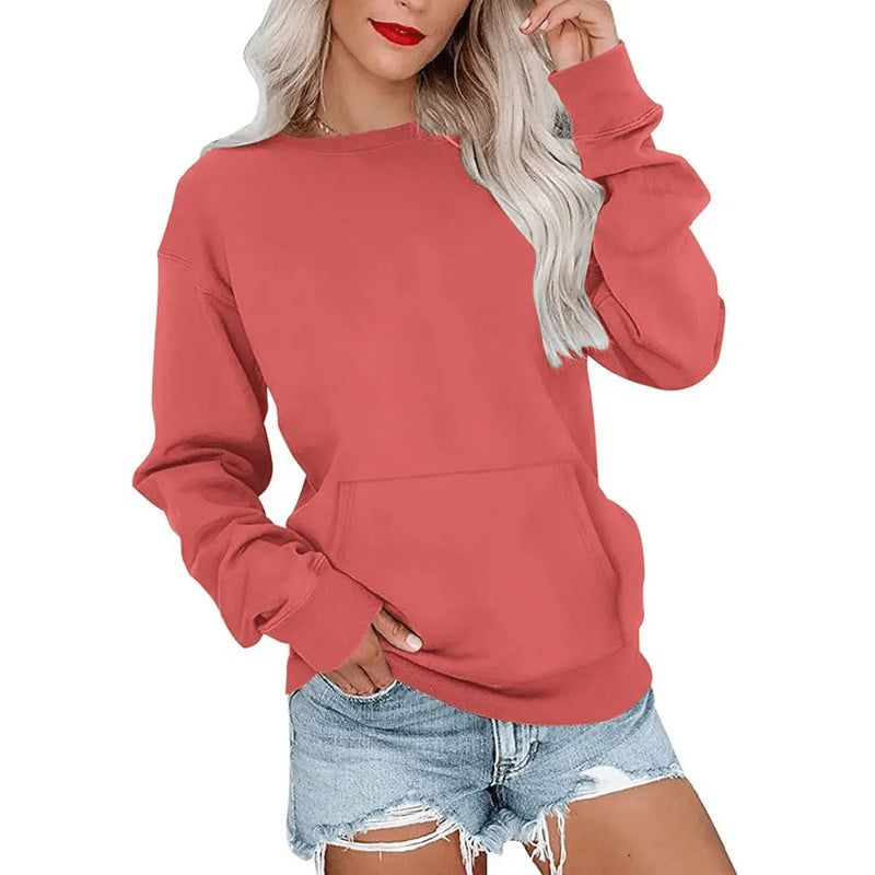 Damen Lässiges Oversized Rundhals-Sweatshirt