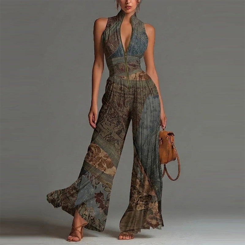 🔥 50 % Rabatt – Sexy Jumpsuit mit Wickel-Dekolleté – in Falten-Optik, lange & weite Beine – vielseitig für den stilvollen Auftritt 🌙