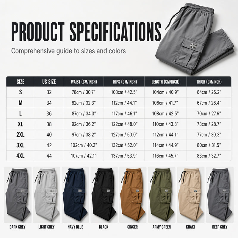 👖 50% RABATT! 🏕️ Herren Cargohose in lockerer Passform – Bequem, vielseitig & mit vielen Taschen – Ideal für Alltag, Outdoor & Freizeit ✨