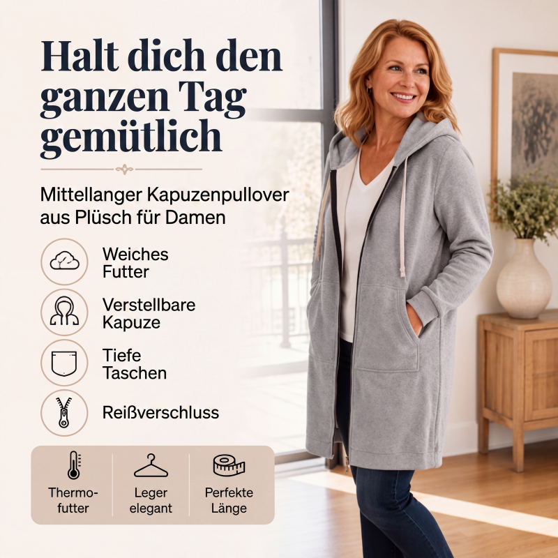 Gluschwein - 🔥✨Fleece-Kapuzenpullover mit Reißverschluss für Damen
