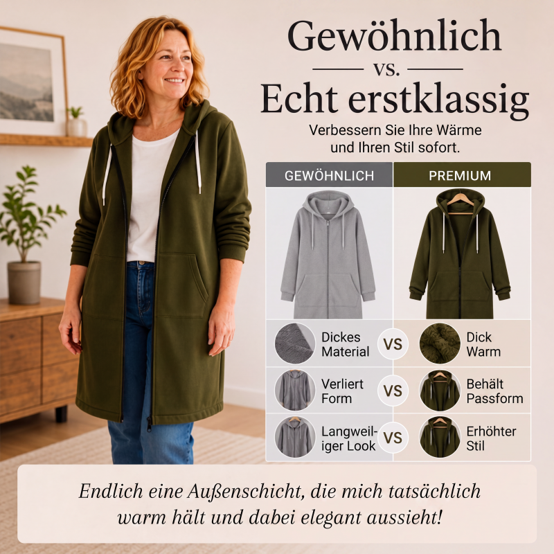 Gluschwein - 🔥✨Fleece-Kapuzenpullover mit Reißverschluss für Damen