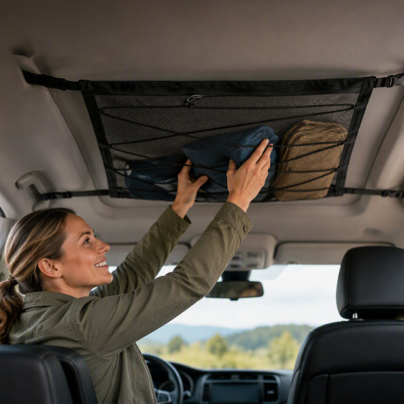 Gluschwein - Auto-Dachnetz mit verstellbaren Schnallen – Kofferraumorganizer für SUV & MPV