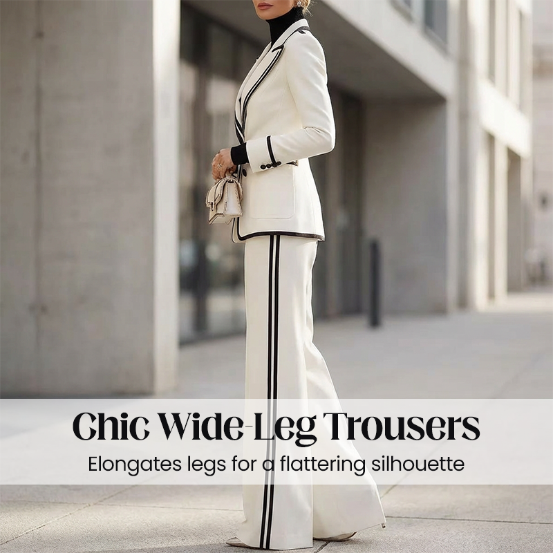 Gluschwein - Damen Blazer und Hose mit Kontrastbesatz