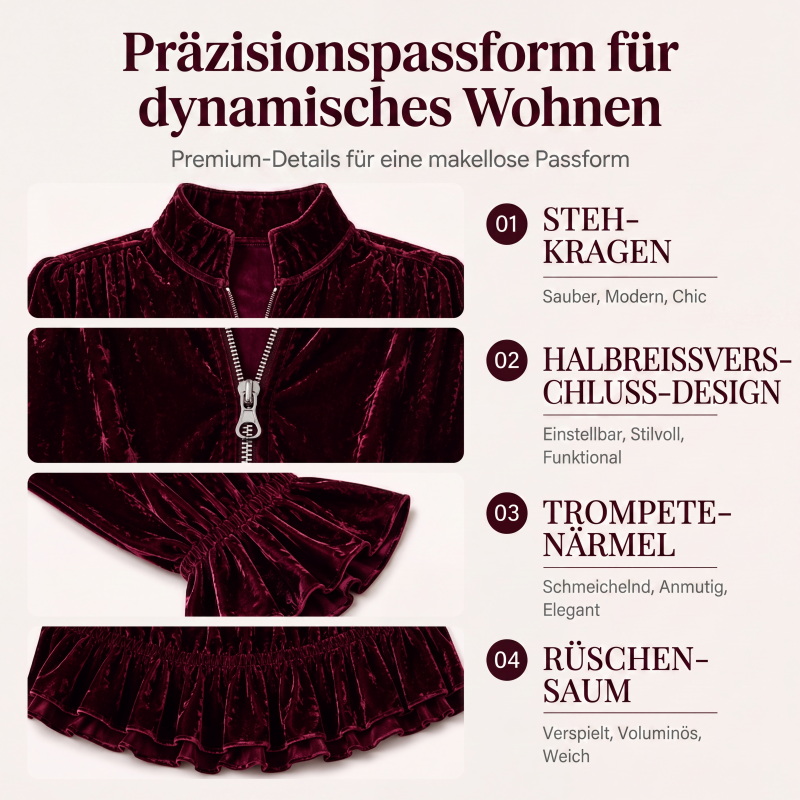 Gluschwein - Velours-Minikleid für moderne Frauen